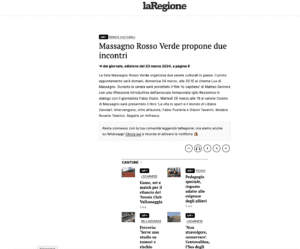 Massagno Rosso Verde propone due inviti - La Regione, 23 marzo 2024
