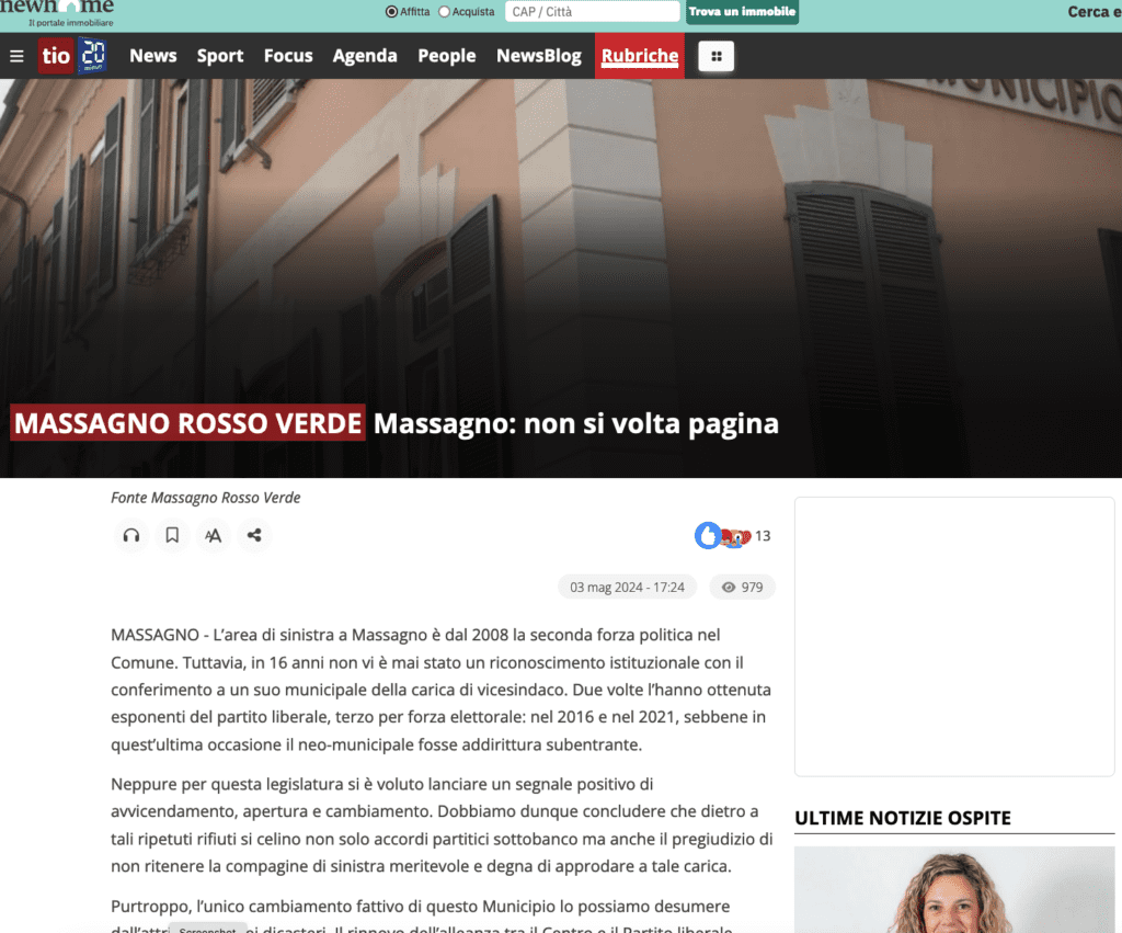 TIO 2024-05-03 Massagno Rosso Verde - Massagno non volta pagina